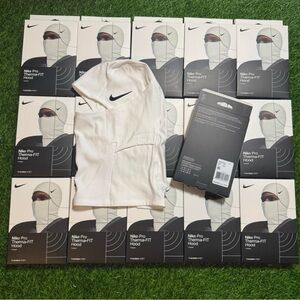 Nike White Therma-FIT Balaclava Hood with Black Swoosh